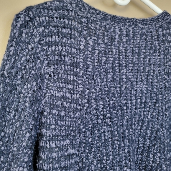 Anthropologie Moth Navy Zipped Stitch Wool/Alpaca Blend Pullover Knit Sweater - Picture 13 of 16